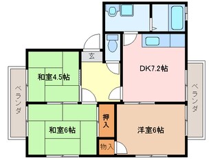 コーポ駅部田の物件間取画像